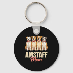 Amerikaanse Staffordshire Moeder Huisdier Liefhebb Sleutelhanger