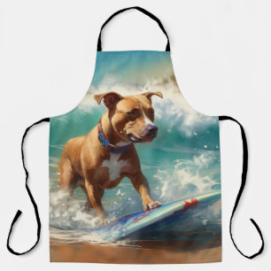 Amerikaanse Staffordshire Strand Surfen Schilderen Schort