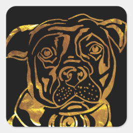 AMERIKAANSE STAFFORDSHIRE TERRIE VIERKANTE STICKER