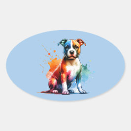 Amerikaanse Staffordshire Terrier Dog Ovale Sticker