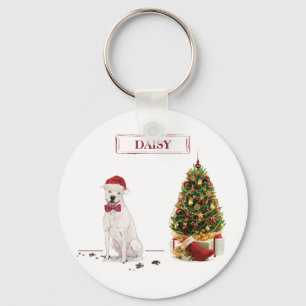 Amerikaanse Staffordshire Terrier Grappige Kerstho Sleutelhanger