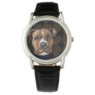 AMERIKAANSE STAFFORDSHIRE TERRIËR HORLOGE