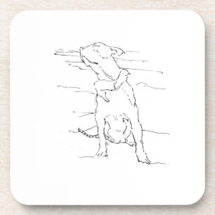 Amerikaanse Staffordshire Terrier Illustratie Bier Onderzetter