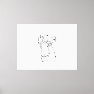 Amerikaanse Staffordshire Terrier Illustratie Canvas Afdruk