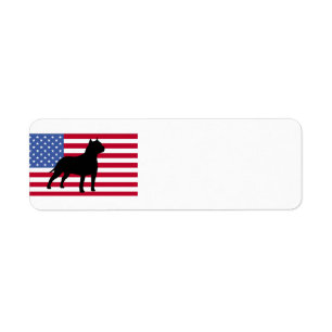 Amerikaanse staffordshire terriër silhouet usa-vla etiket