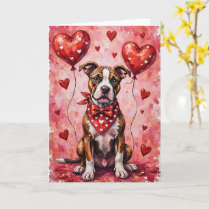 Amerikaanse Staffordshire Terrier Valentijnsdag Ho Kaart
