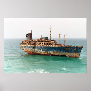 Amerikaanse Star Ship Wreck Poster