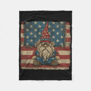 Amerikaanse Star Stripes 4 juli Shirt Gnome Wome Fleece Deken