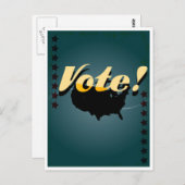 Amerikaanse  stembus poster briefkaart (Voorkant / Achterkant)