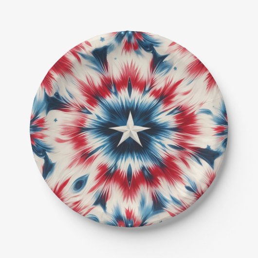 Amerikaanse ster papieren bordje (Voorkant)