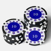 Amerikaanse sterren blauw 2 pokerchips (Opstapeling)
