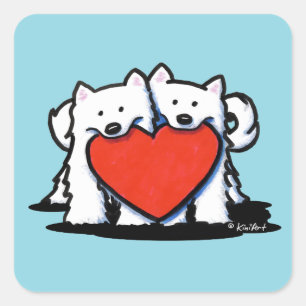 Amerikaanse Sticker Eskimo Heartfelt Duo Square