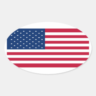 Amerikaanse Sticker met Vlag Oval