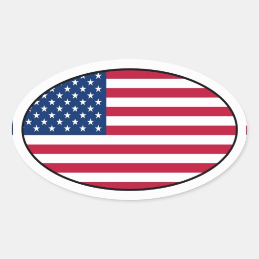Amerikaanse Sticker met Vlag Oval (Voorkant)