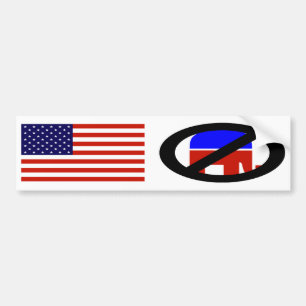 Amerikaanse sticker tegen Republikeinse vlag