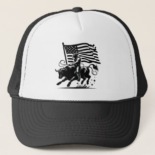 Amerikaanse stierrenrijder rodeo trucker pet