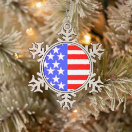 Amerikaanse stijlkunst tin sneeuwvlok ornament