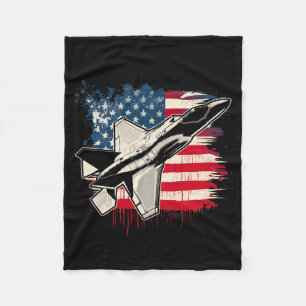 Amerikaanse straaljager F-35 4 juli Mannen Vrouwen Fleece Deken