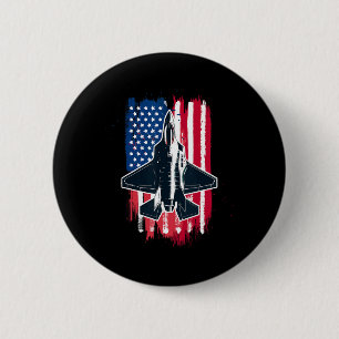 Amerikaanse straaljager F-35 4 juli Mannen Vrouwen Ronde Button 5,7 Cm