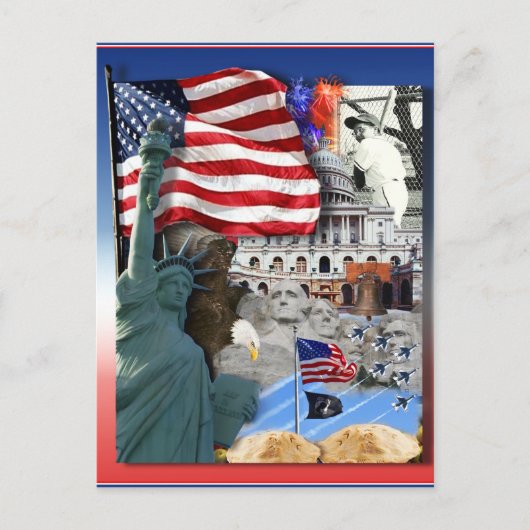 Amerikaanse symbolen briefkaart (Voorkant)