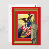 Amerikaanse symbolen briefkaart (Voorkant / Achterkant)