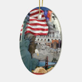 Amerikaanse symbolen keramisch ornament (Links)