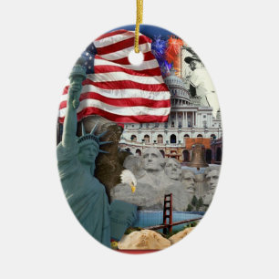 Amerikaanse symbolen keramisch ornament
