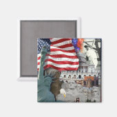 Amerikaanse symbolen magneet (Voorkant / Achterkant)