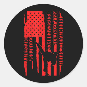 Amerikaanse Taekwondo USA Martial Arts Artist Team Ronde Sticker