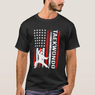 Amerikaanse Taekwondo USA Vlag Martial Arts Spor T-shirt