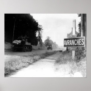 Amerikaanse tanks in Avranches: Tweede Wereldoorlo Poster