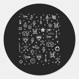 Amerikaanse Tattoo Flash, Traditionele Tattoo Desi Ronde Sticker