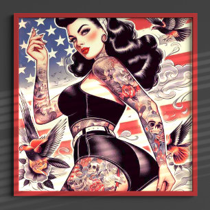 Amerikaanse Tattoo Pin-up Poster