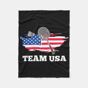Amerikaanse Team Shuttle Racket Badminton Player Fleece Deken