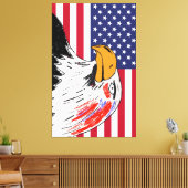 Amerikaanse tekening van een adelaar canvas afdruk (Insitu (Woonkamer))