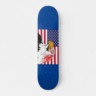 Amerikaanse tekening van een adelaar skateboard