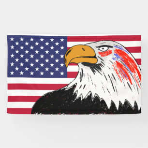 Amerikaanse tekening van een adelaar spandoek
