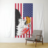 Amerikaanse tekening van een adelaar wandkleed (In Situ (horizontaal))