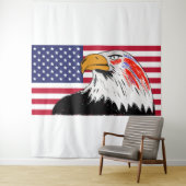 Amerikaanse tekening van een adelaar wandkleed (In situ)