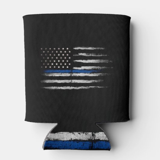 Amerikaanse Thin Blue Line vlag Blikjeskoeler (Achterkant)