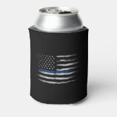 Amerikaanse Thin Blue Line vlag Blikjeskoeler (Blikje Achterkant)