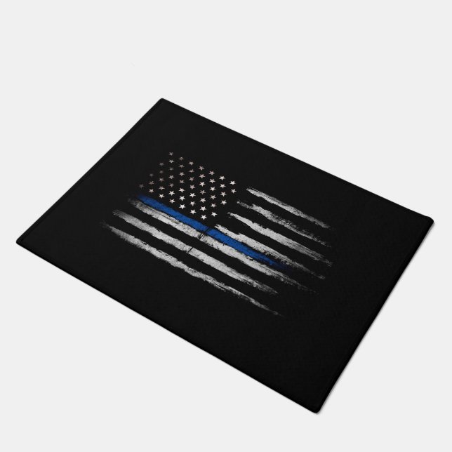 Amerikaanse Thin Blue Line vlag Deurmat (Schuin)