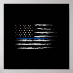 Amerikaanse Thin Blue Line vlag Poster