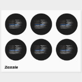 Amerikaanse Thin Blue Line vlag Ronde Sticker (Vel)
