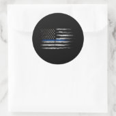 Amerikaanse Thin Blue Line vlag Ronde Sticker (Tas)