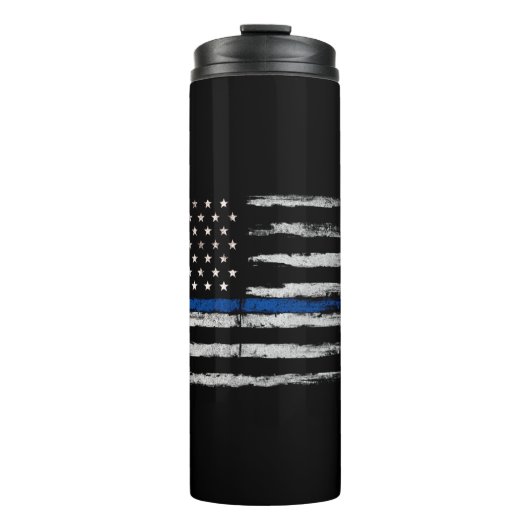 Amerikaanse Thin Blue Line vlag Thermosbeker (Voorkant)