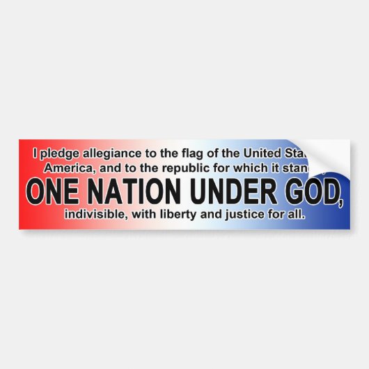 Amerikaanse toewijding van Allegiance Een natie on Bumpersticker (Voorkant)