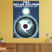 Amerikaanse toneelposter Solar Eclipse 2017 Canvas Afdruk (Insitu (Woonkamer))
