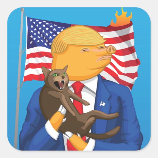 Amerikaanse toneelvarken vierkante sticker (Voorkant)