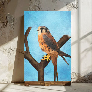 Amerikaanse Torenvalk Aquarel Vogel Kunst Canvas Afdruk